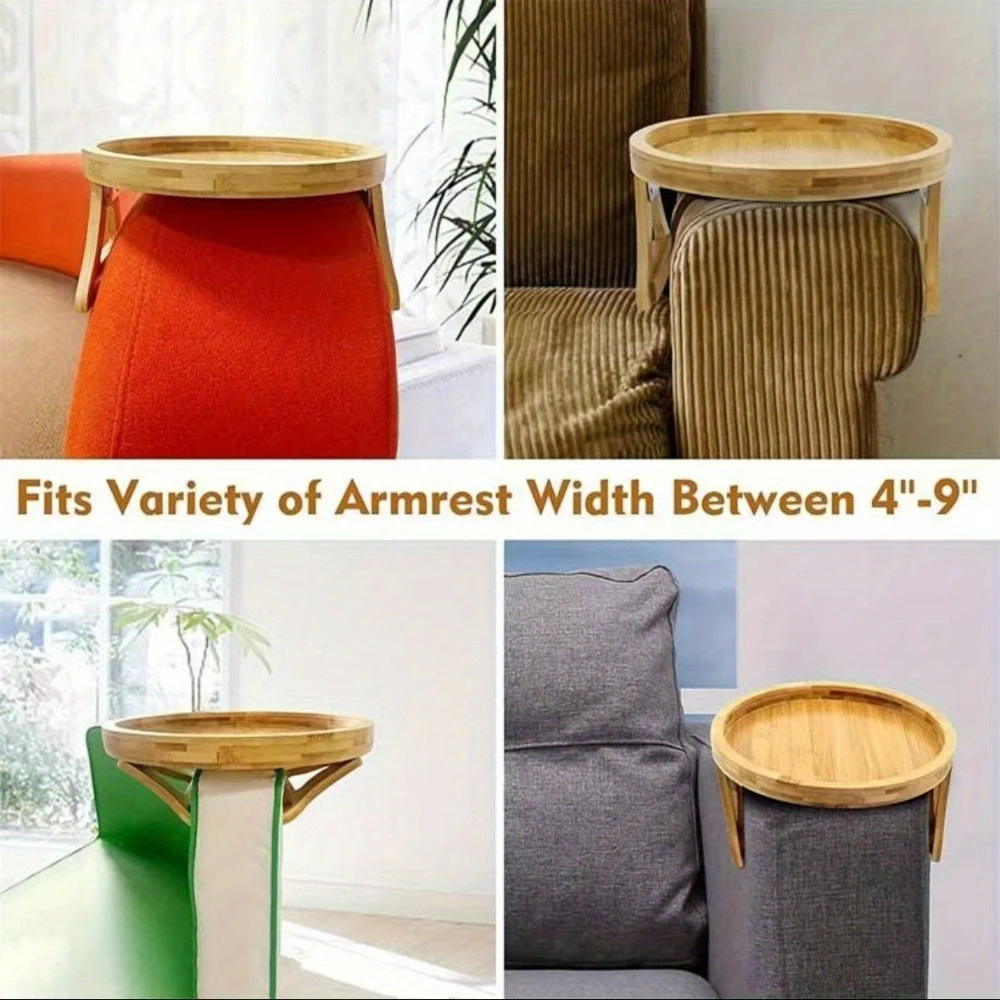 2025 Holzsofa-Armlehnen-Tablett, kreisförmiges – Bild 6