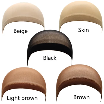Beutel Top Strumpf Perücke Kappe Haarnetz für das Weben Haar Perücke Netze schwarz braun Stretch (2 Stück)