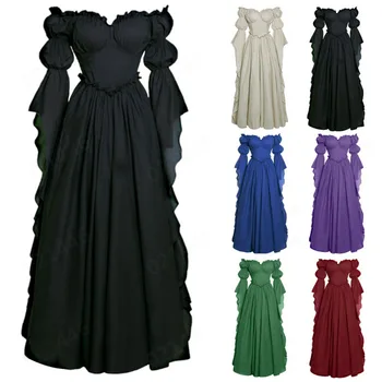Mittelalterliches Hofkleid, Retro-Kleid für Damen, Europäisches und Amerikanisches Bühnenauftrittskleid