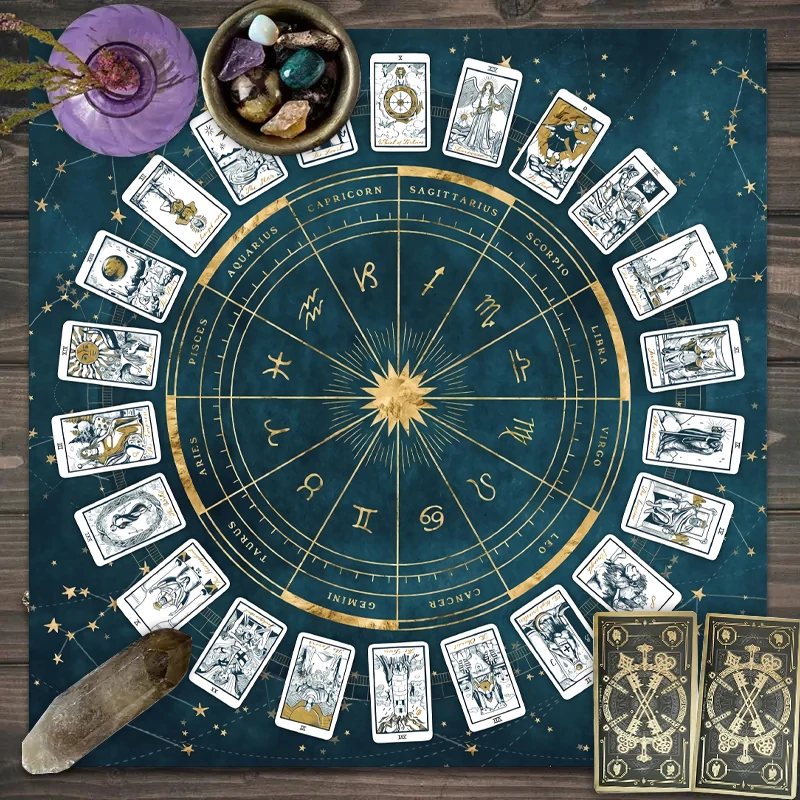 1 Stück Tarot-Kartentischdecke, 12 Sternzeichen-Kartenspiel – Bild 4