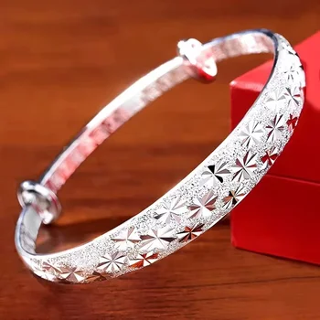 925 Sterling Silber Romantische Gypsophila-Stern-Armreifen für Damen, Armbänder, Mode, Party, Hochzeit