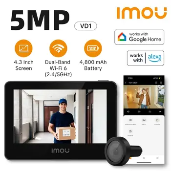Imou Smart 5MP 3K 149 ° Weitwinkel Mini Digitaler Türspion WiFi IR PIR Erkennung Türklingel Türkamera Alexa