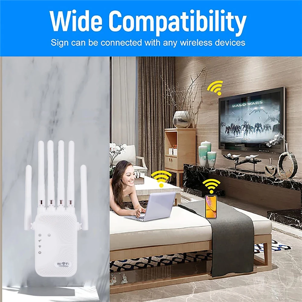 Kebidumei 1200/300Mbps Wifi Repeater Verstärker 2,4G 5G – Bild 6