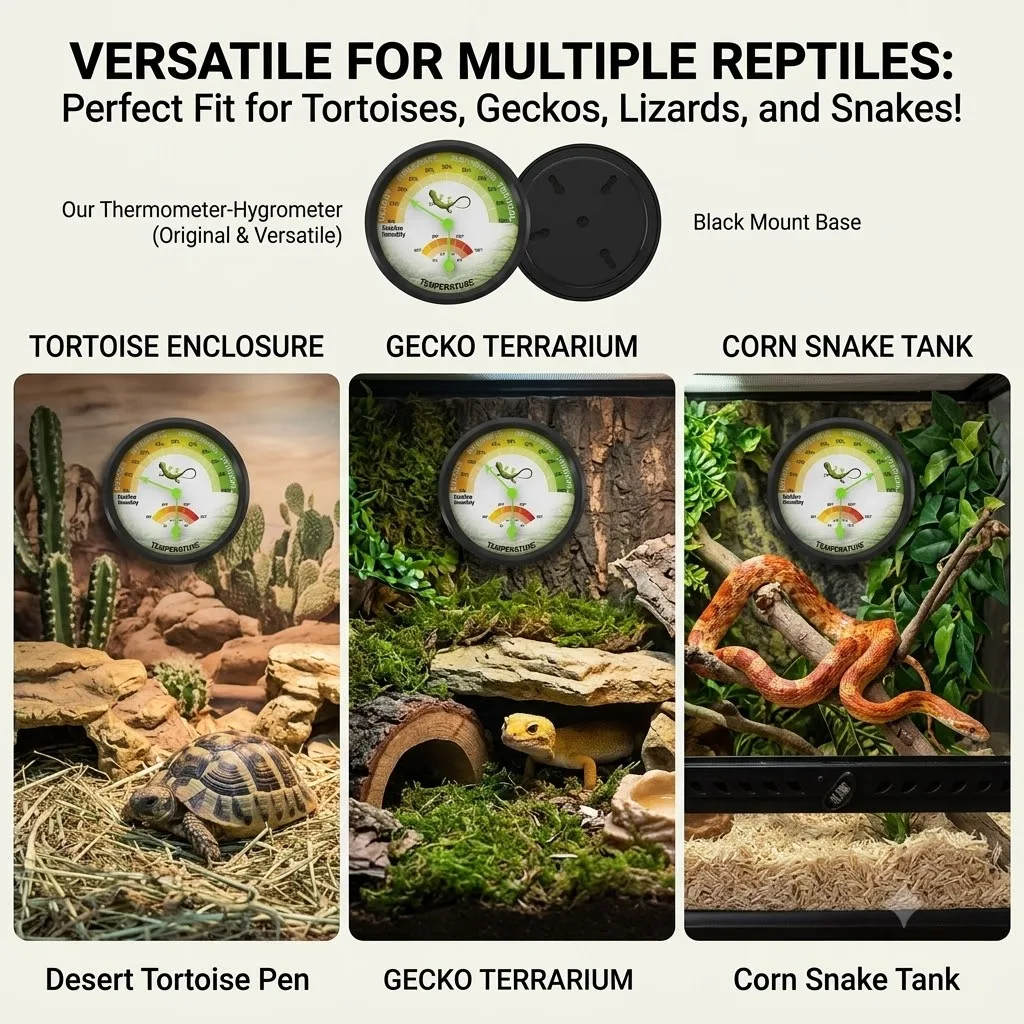 Reptilien-Terrarium Thermometer Hygrometer Magnetisches – Bild 2
