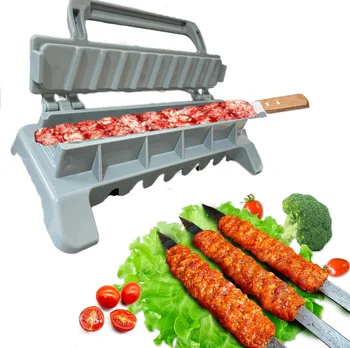 Einreihiger Kebab-Maker BBQ-Fleischspießmaschine Kebab-Presse Wiederverwendbare Kunststoff-BBQ-Spießmaschine