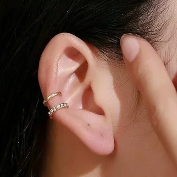 Mode Exquisite Strass Dekor Ohr Manschette Ohrring für Frau Ohr 2025, Sommer Neue Ankunft Weihnachten Schmuck
