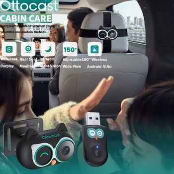 Ottocast Cabin Care Kabelloser CarPlay-Adapter Baby-Autokamera 1080P HD 150° °