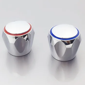 Hot & Cold Tap Top Head Wasserhahnabdeckung verchromt Ersatzset Küche Badezimmer Wasserhahn Griff (2 Stück)