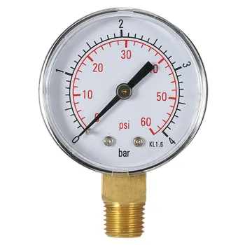 50 mm Poolfilter, Wasserdruck, hydraulisches Manometer, Manometer, 1/4 Zoll NPT-Gewinde, Doppelskala