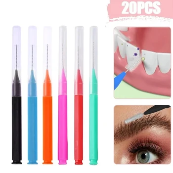 Interdentalbürstenbox, Interdentalbürste, 20 Stück, sauberer Zahnlücken, Zahnspangen, Lücke, gerade