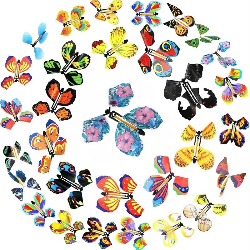 10PCS Zufällige Farbe Magie Fliegende Schmetterling Wind Up – Bild 2
