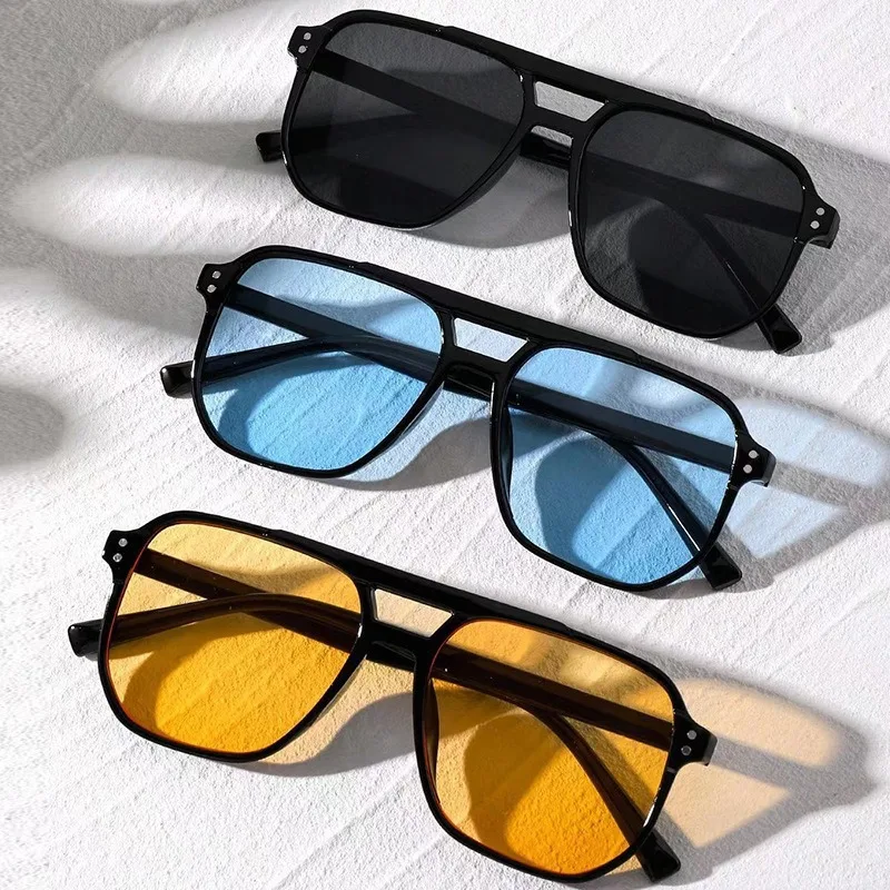 Vintage Männer Frauen Große Sonnenbrille Männer Platz Shades