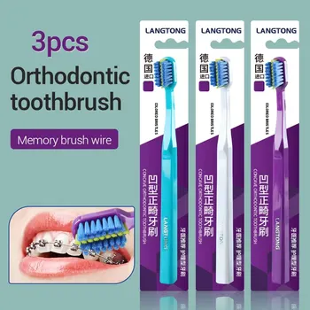 Saubere Kieferorthopädische Zahnspangen Erwachsene Kieferorthopädische Zahnbürsten Dental Zahnbürste (3 Stück)