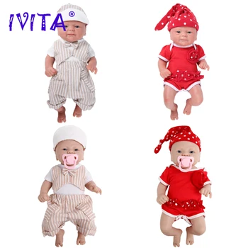 IVITA 100% Vollsilikon Reborn-Puppe Realistische Babypuppen Lebensechte Neugeborenen-DIY-Malpuppen-Set