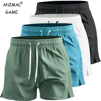 Sommer Herren Sport Workout Shorts Schnell trocknende Sportshorts Leichte Laufshorts mit Taschen Gym