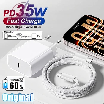 Apple 35W Typ C Schnell ladegerät für iPhone 17 16 15 14 13 12 11 Pro Max Samsungs S25 Xiaomi Schnell