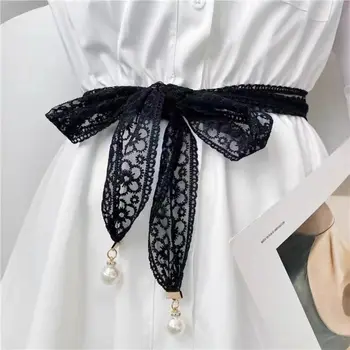Mode Süße Dekorative Spitze Taille Gürtel Elegante Perle Anhänger Kette Gürtel Kleidung Zubehör Kleid Taille