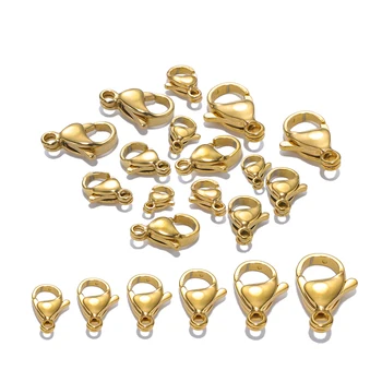 18 Karat Gold Edelstahl Karabinerhaken für DIY Halskette Armband Ketten Modeschmuckherstellung (25 Stück)