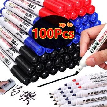 Neu! 100-1 Stück löschbarer Whiteboard-Marker, Lehrkreide, Tafelmarker für Keramik, Glas, Büro, Schule, Kunst