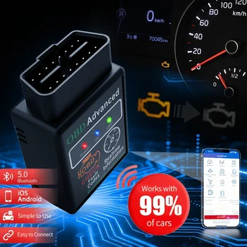 L17 OBD2 Scanner-Adapter BT Drahtloser Diagnose-Codeleser OBD II Scan-Tool zum Zurücksetzen und Löschen der