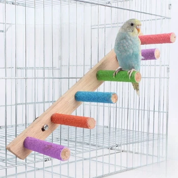4/6 Stufen Vogel Kletterleiter Spielzeug Papagei Schleifen Klaue Barsch Ständer Interaktive Training Leiter