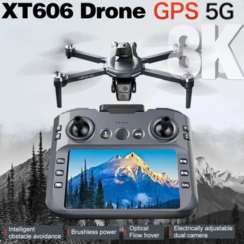 XT606 Drohne Professionelle 8K HD Kamera 5G GPS WIFI FPV Drohnen 4,5 Zoll Bildschirm Hindernisvermeidung