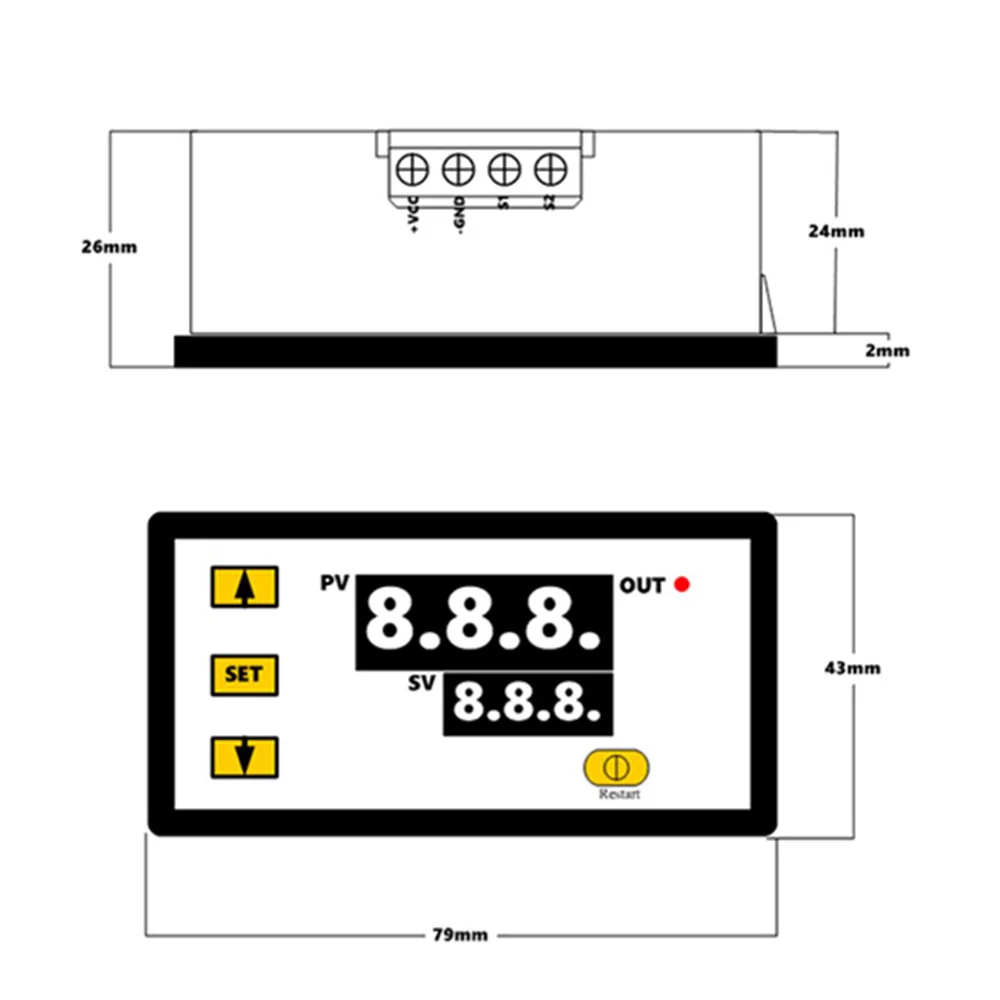 W3230 Mini Digitaler Temperaturregler 12V 24V 220V – Bild 5