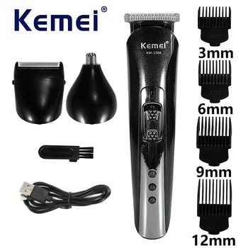 Kemei KM-1506 3-in-1-Elektrorasierer, USB-Aufladung, Haarschneider, elektrisch, wiederaufladbar