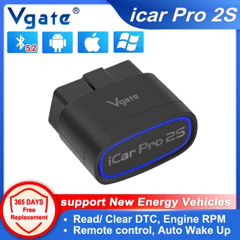 Vgate iCar Pro 2S ELM327 Bluetooth 5.2 V2.3 Auto-OBD-Scanner, verbessertes EV-Auto-Diagnosetool BimmerCode