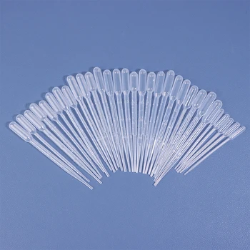 0,2/2 ml Laborpipette Kunststoff Messbehälter Flüssigkeit Dropper Ausrüstung Stroh Make-Up (100 Stück)