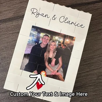 Benutzerdefinierter Mumie- und Ich-Ziegel-Fotoblock, personalisiertes Baustein-Geschenk für Mama, Mutter