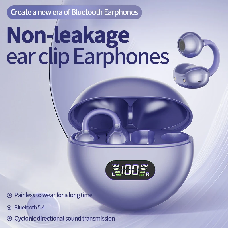 Neue Sport Ohrclip Drahtlose Kopfhörer Bluetooth Kopfhörer