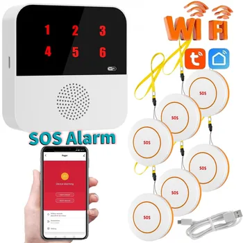 Tuya Senioren WIFI Taste Drahtlose Pflegepersonal Pager Ältere SOS Alarm Ältere Notfall Alarm Für Patienten