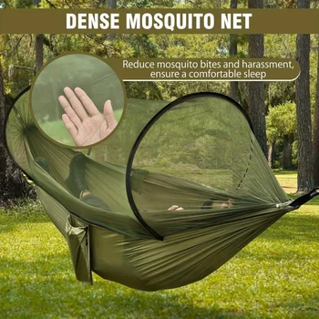 2-in-1 Camping-Hängematte mit Moskitonetz, 1,6 lbs, ultraleichtes Fallschirm-Nylon-Hängebett