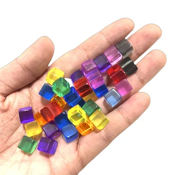 8mm klar Würfel Schachfiguren Token Quadratische Ecke Kristall Würfel für Puzzle Spiel brettspiel (50 Stück)