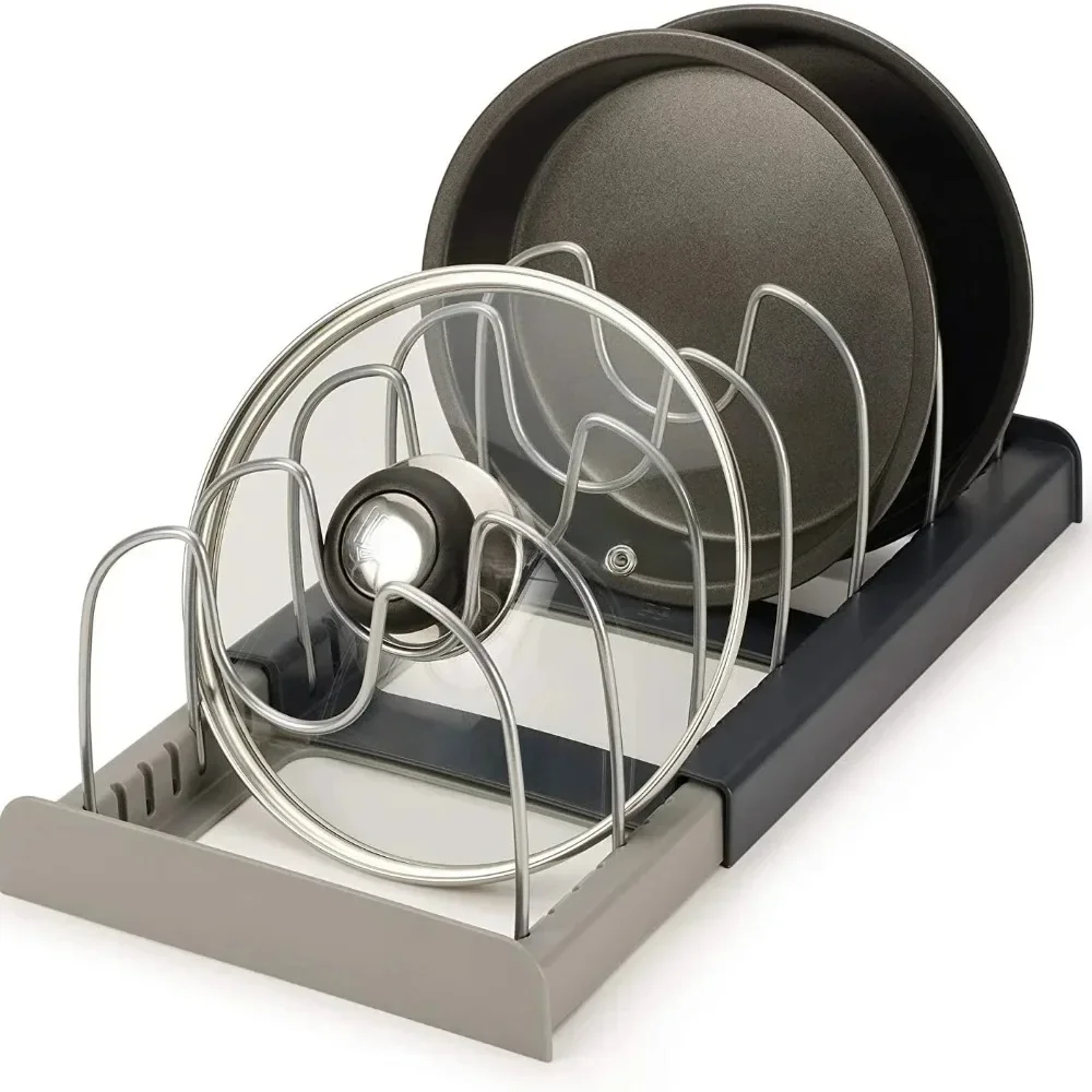 1 Stück 7-Gitter-Teleskop-Topfregal, Pfannen-Organizer – Bild 2