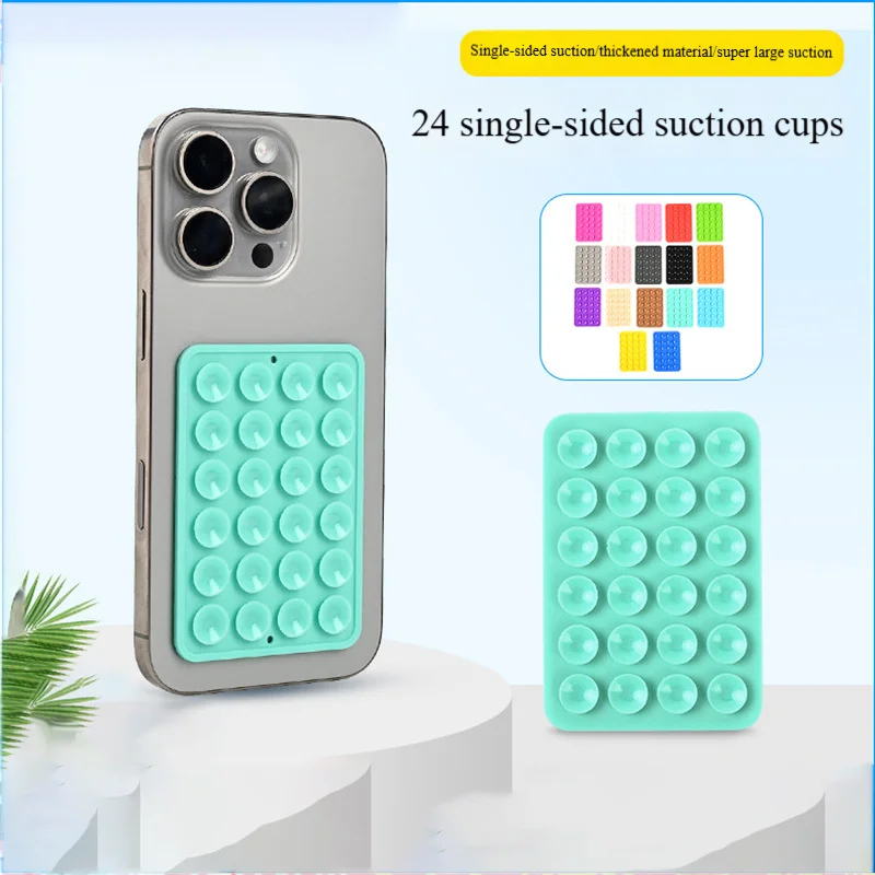 24 Silikon-Saugnäpfe, schwarzer minimalistischer Aufkleber