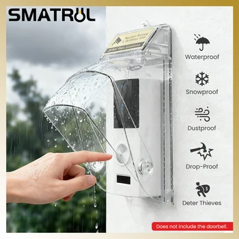SMATRUL Universeller Video-Türklingel-Regenschutz PC Stoßfester Drehbarer Schutz Outdoor Diebstahlschutz