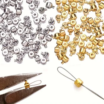 3 x 4 mm Kupfer-Positionierungsschnallen mit Perlenkappen - DIY-Halsketten- und Armbandverbinder (20 Stück)