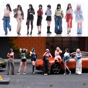 3D Miniatur-Figuren 1/64 Rennfahrerin Professionelle Fotografin Lässiger Mann Mädchen Szenerie-Requisiten