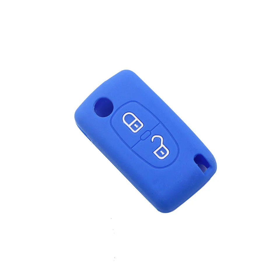 2 knöpfe silikon auto schlüssel fall abdeckung flip remote – Bild 4