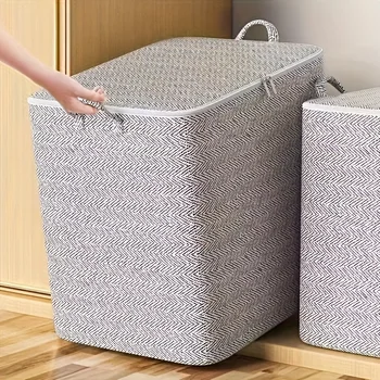 Extra große Aufbewahrungsbox mit Deckel, modernes, platzsparendes Design, langlebig, für Kleidung, Bettwäsche