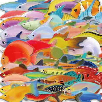Fisch Transparente Aufkleber Laptop Aufkleber Wohnzimmer Sammelalbum Skateboard Gepäck Kunst (50 Stück)