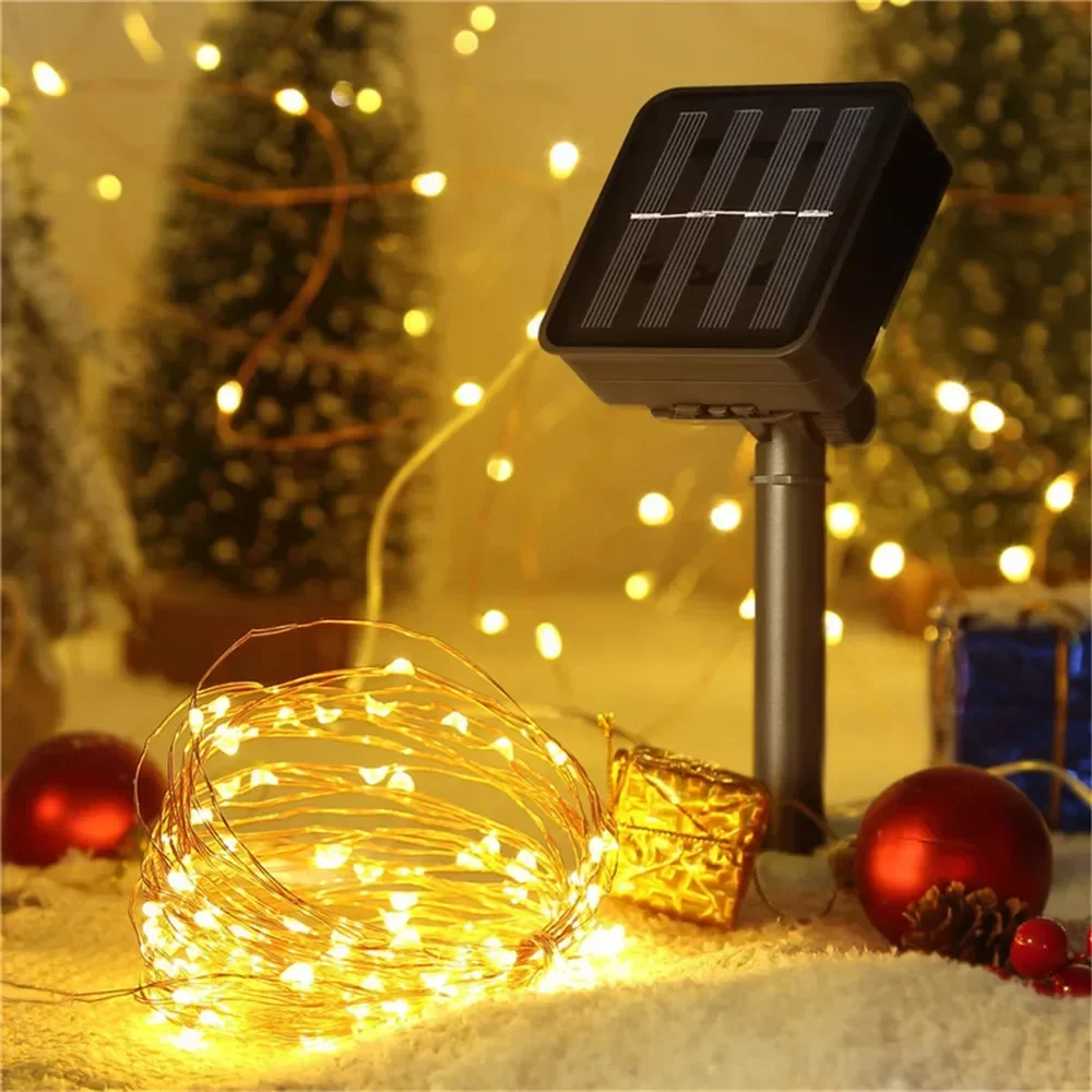 1pc 12m 100leds Solar String Fairy Lichter Outdoor Pfad – Bild 6