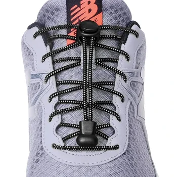 1 Paar elastische Schnürsenkel ohne Binden für Sneaker, schnell dehnbare Schnürsenkel mit Verschluss, runde