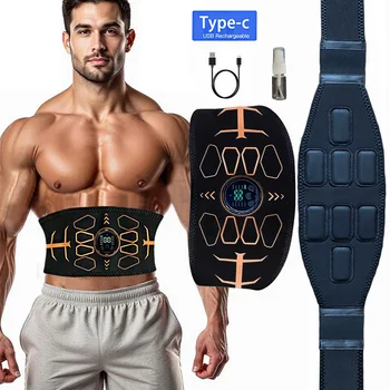 Muskel Toner Smart Bauch Toning Gürtel EMS Muskel Stimulator Ab Trainer USB Ladung Körper Massager Gewicht
