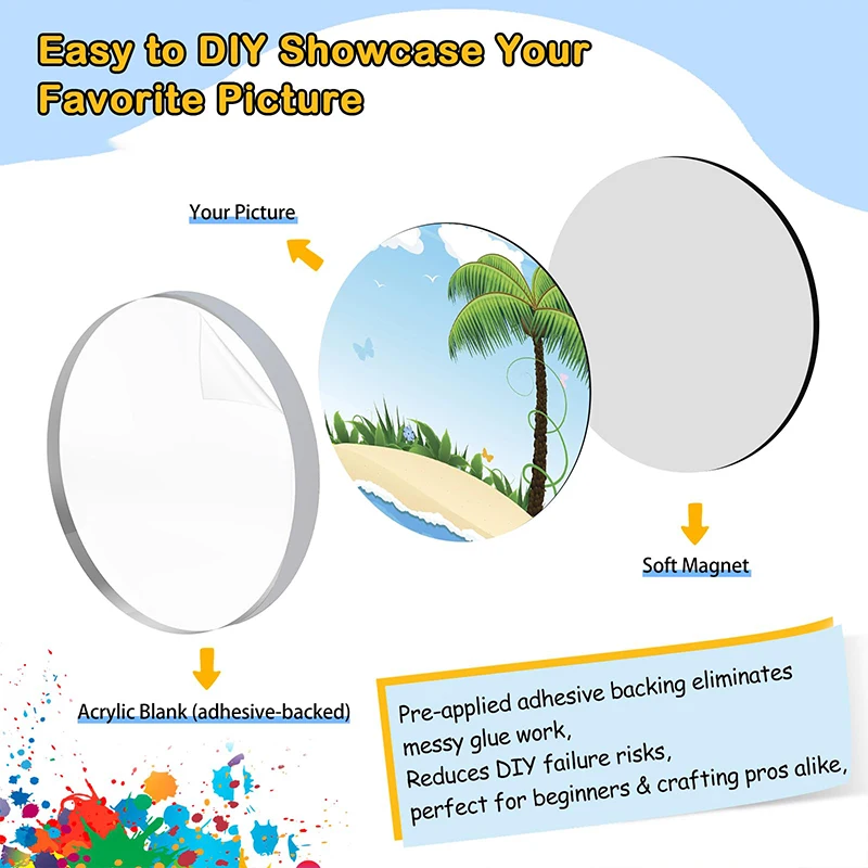 9~50er-Set 5×3cm Rechteckiges DIY Acryl-Magnet-Kit – Bild 3