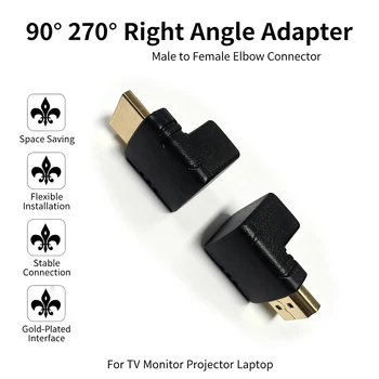4K-Adapter 90-Grad-Winkeladapter 270-Grad-Stecker-auf-Buchse-Winkelverbinder-Konverter