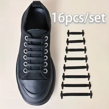 Packung elastische Silikon-Schnürsenkel ohne Krawatte - praktische, dehnbare und flexible (16 Stück)