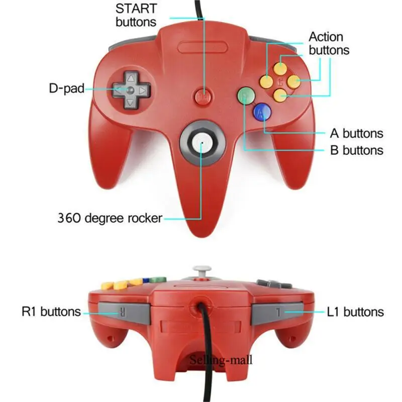 N64 Controller Klassische USB Wired Remote Gamepad Gaming – Bild 3